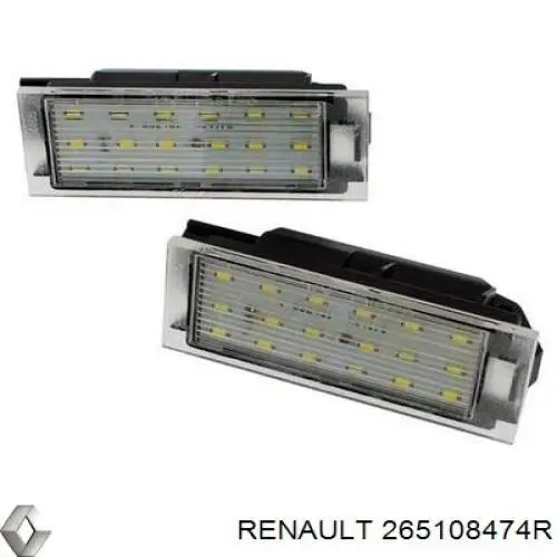 Фонарь подсветки заднего номера Renault (RVI) 265108474R цена, от