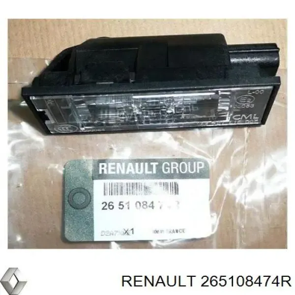Фонарь подсветки заднего номера Renault (RVI) 265108474R цена, от