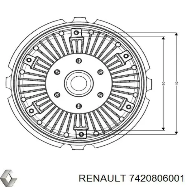 Вискомуфта вентилятора 7420806001 Renault (RVI)