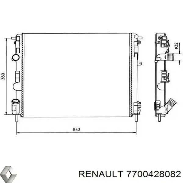 Радиатор 7700428082 Renault (RVI)