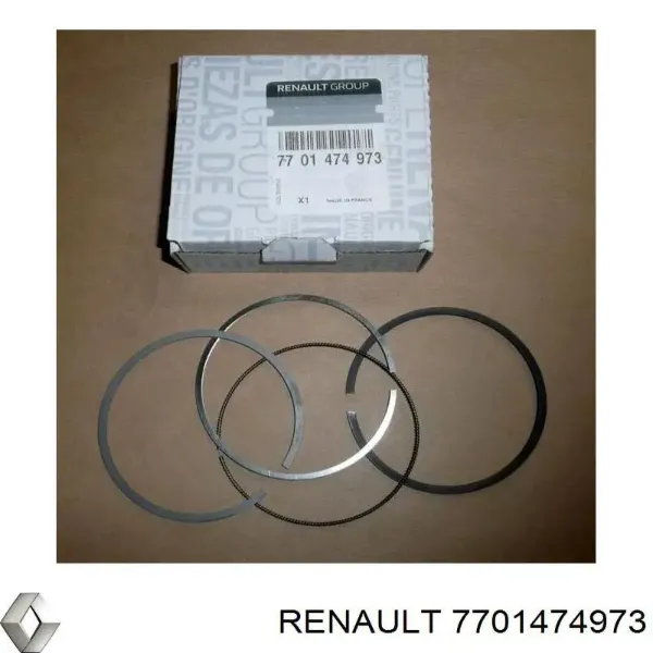 Комплект поршневых колец на 1 цилиндр, стандарт 7701474973 Renault (RVI)