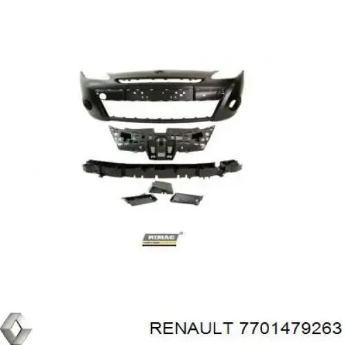 Передний бампер 7701479263 Renault (RVI)