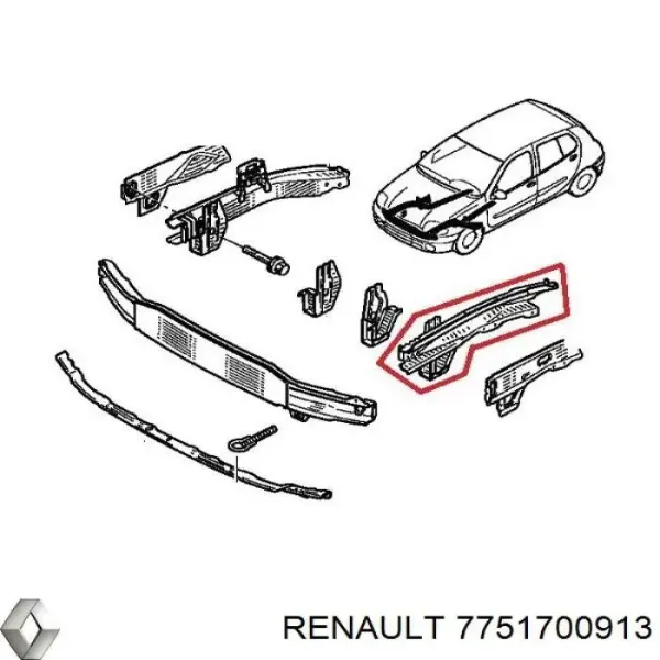 Лонжерон левый 7751700913 Renault (RVI)