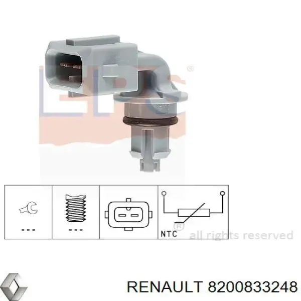 Датчик температуры всасываемого воздуха 8200833248 Renault (RVI)