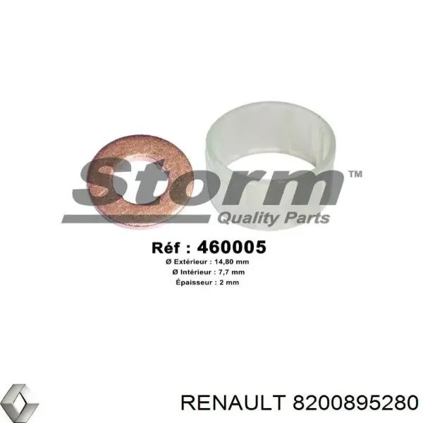 Кольцо (шайба) форсунки инжектора посадочное 8200895280 Renault (RVI)