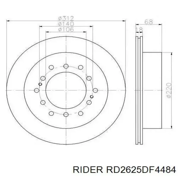 Тормозные диски RD2625DF4484 Rider