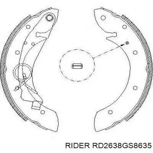 Задние барабанные колодки RD2638GS8635 Rider
