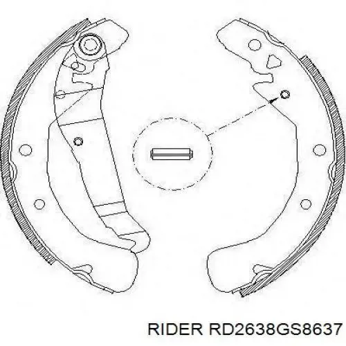 Задние барабанные колодки RD2638GS8637 Rider