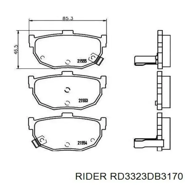Задние тормозные колодки RD3323DB3170 Rider