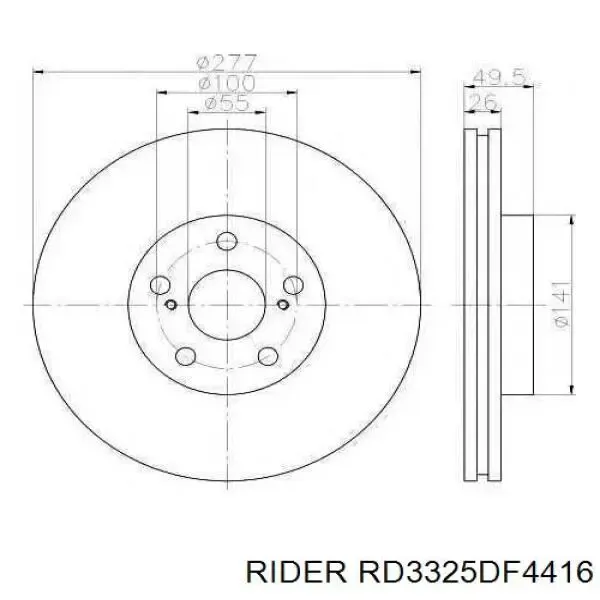 Передние тормозные диски RD3325DF4416 Rider
