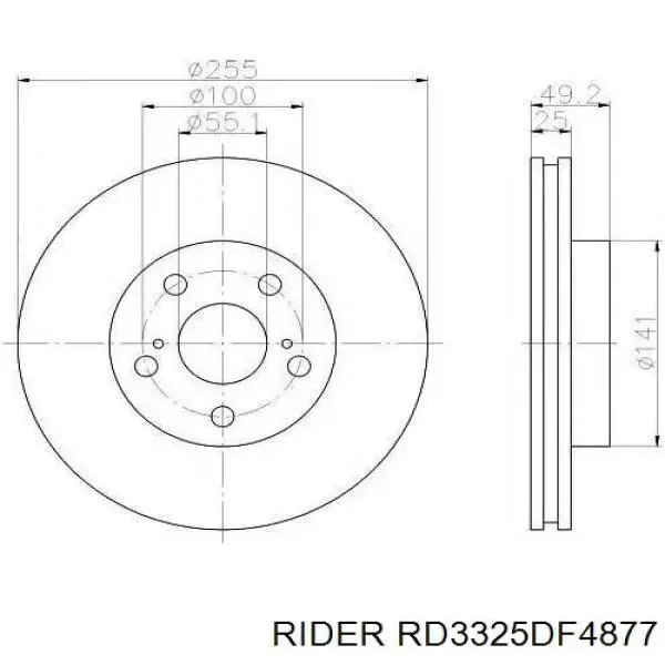 Передние тормозные диски RD3325DF4877 Rider