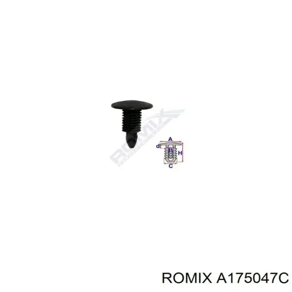 Пистон крепления подкрылок A175047C Romix