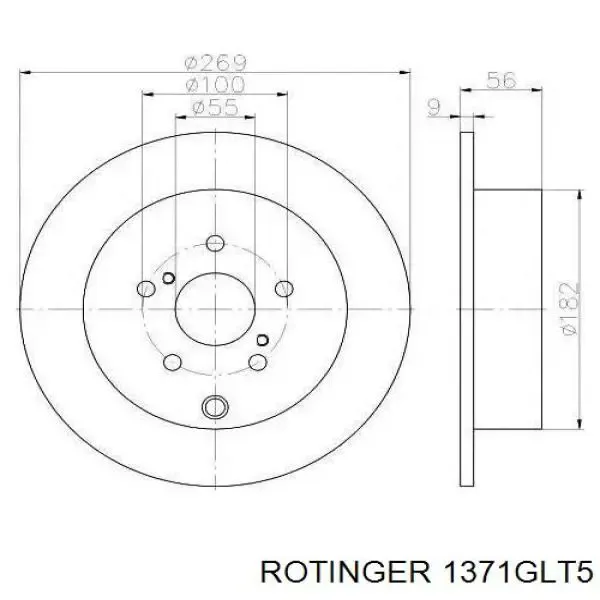 Тормозные диски 1371GLT5 Rotinger