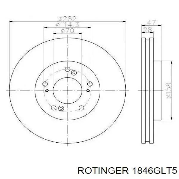 Тормозные диски 1846GLT5 Rotinger