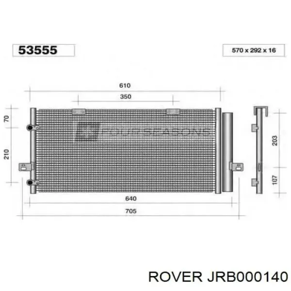 Радиатор кондиционера JRB000140 Rover