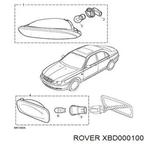 Поворотник правый на Rover 75  RJ