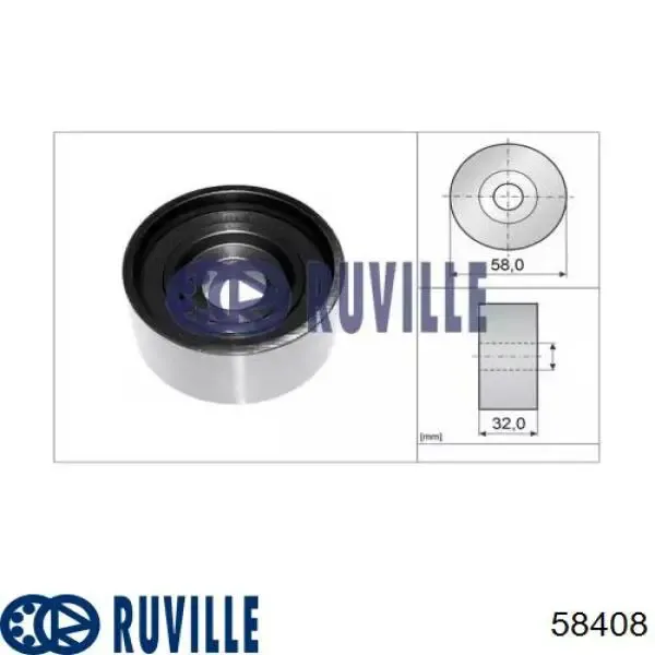 Ролик натяжителя ремня газораспределения Ruville 58408 цена, от