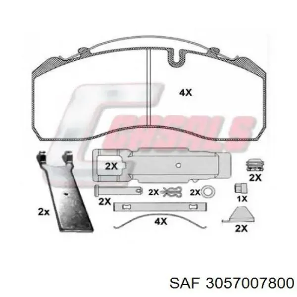 Передние тормозные колодки 3057007800 SAF