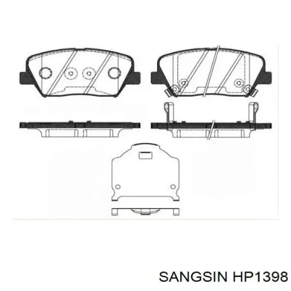 Передние тормозные колодки HP1398 Sangsin