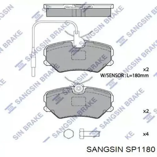 Передние тормозные колодки SP1180 Sangsin
