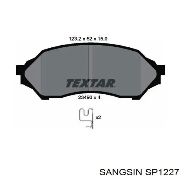 Передние тормозные колодки SP1227 Sangsin