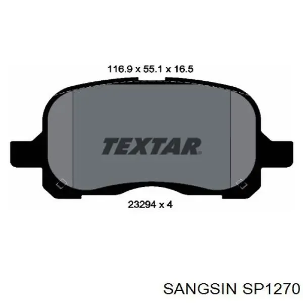 Передние тормозные колодки SP1270 Sangsin