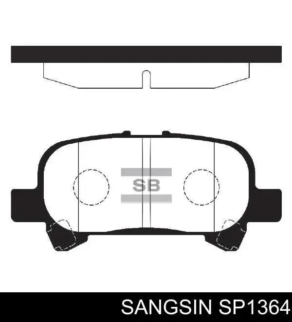 Задние тормозные колодки SP1364 Sangsin