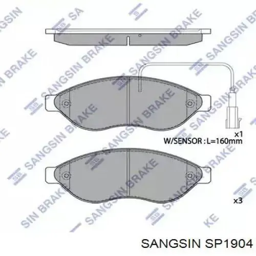 Передние тормозные колодки SP1904 Sangsin