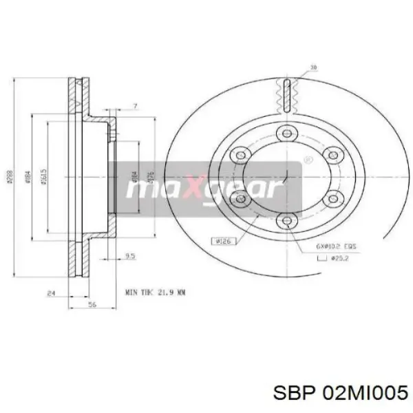 Тормозные диски 02MI005 SBP