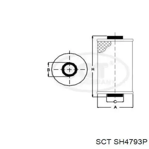 Фильтр очистки масла центробежный SCT SH4793P цена, от