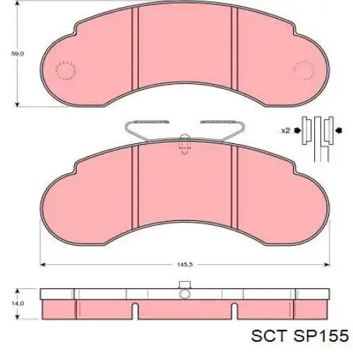 Задние тормозные колодки SP155 SCT