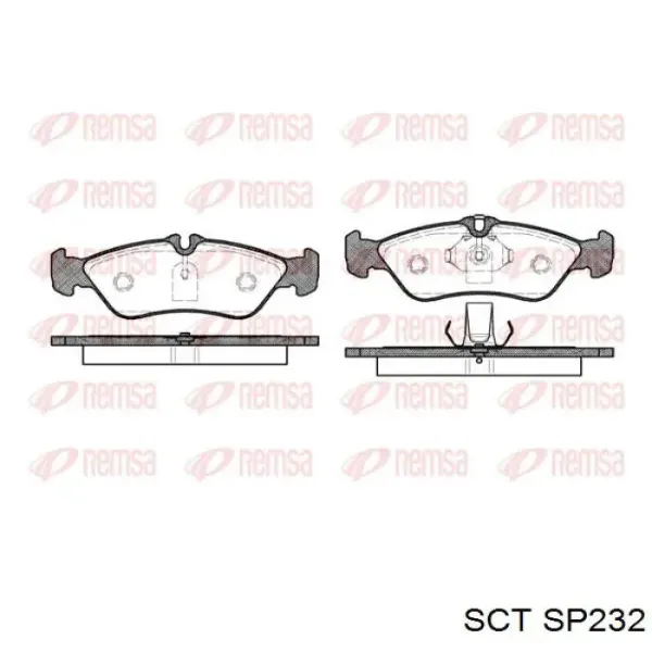 Задние тормозные колодки SP232 SCT