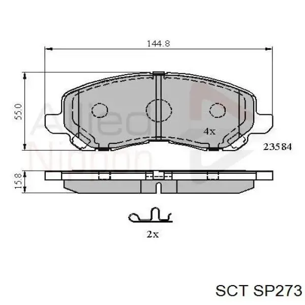 Передние тормозные колодки SP273 SCT