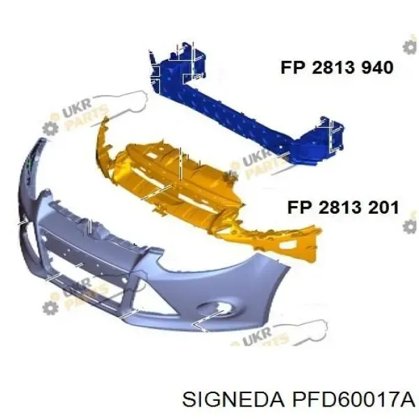 Кронштейн бампера переднего центральный PFD60017A Signeda