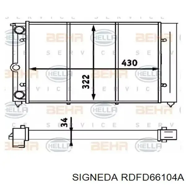 Диффузор вентилятора в сборе с мотором и крыльчаткой RDFD66104A Signeda