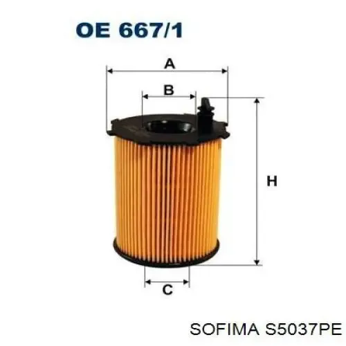 Фильтр масла Sofima S5037PE