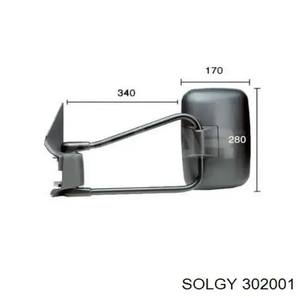 Левое боковое зеркало 302001 Solgy
