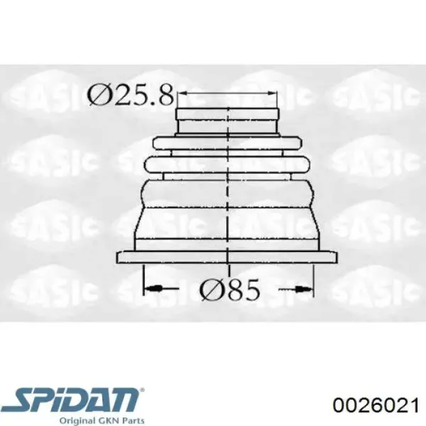 Пыльник ШРУСа передней полуоси внутренний левый 0026021 GKN-Spidan