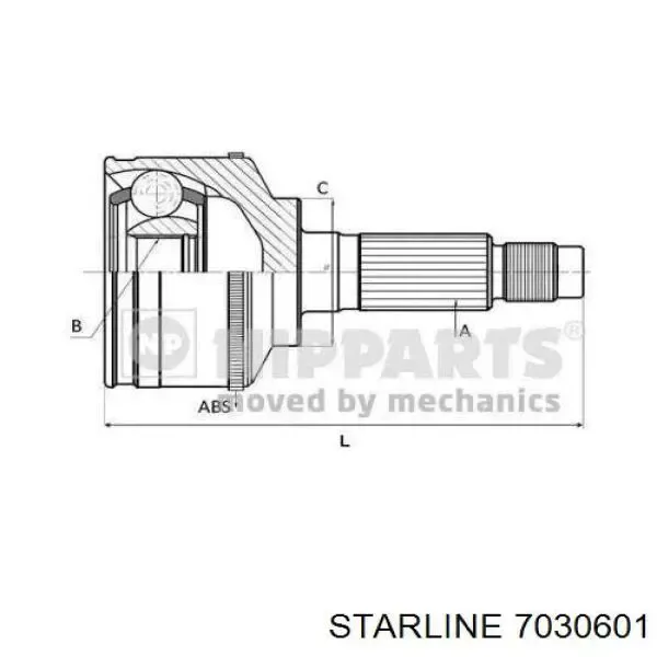 ШРУС наружный передний 7030601 Starline