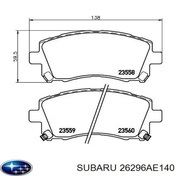 Тормозные колодки Subaru 26296AE140