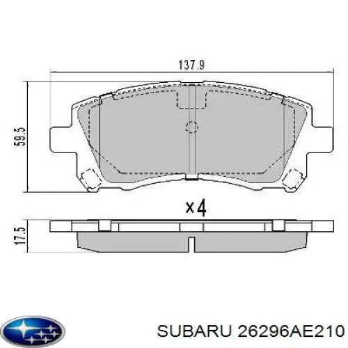 26296AE210 Subaru Колодки передние
