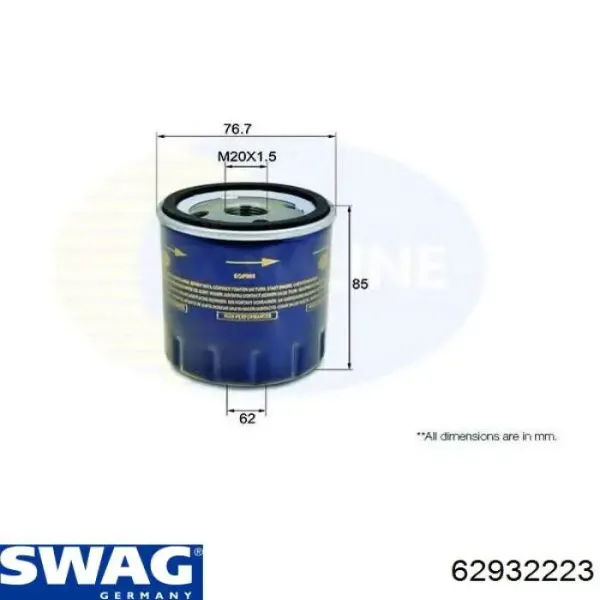 Фильтр очистки масла центробежный Swag 62932223 цена, от