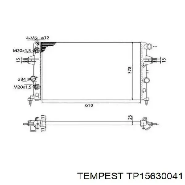 Радиатор TP15630041 Tempest