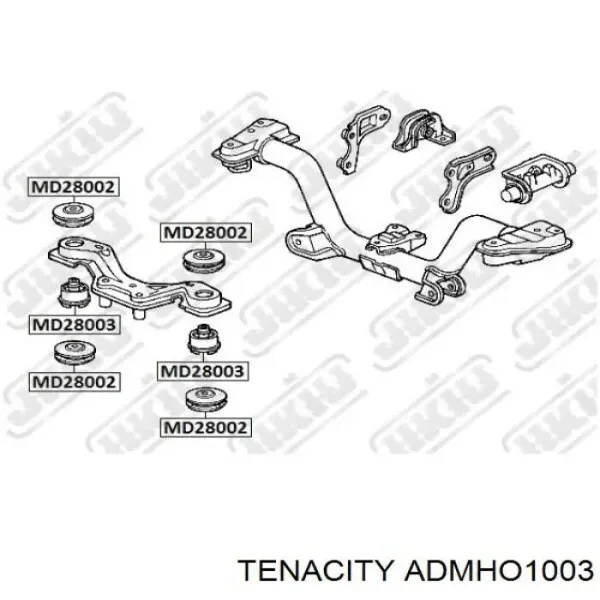Сайлентблок траверсы крепления заднего редуктора передний верхний ADMHO1003 Tenacity
