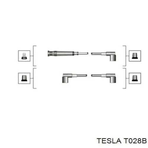 Высоковольтные провода T028B Tesla