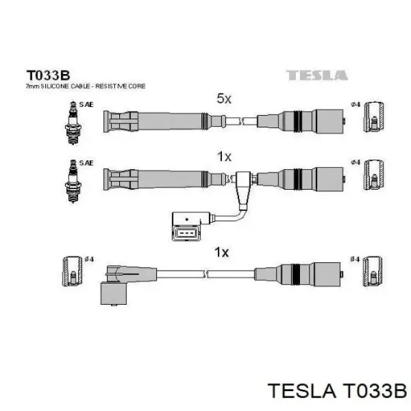 Высоковольтные провода T033B Tesla