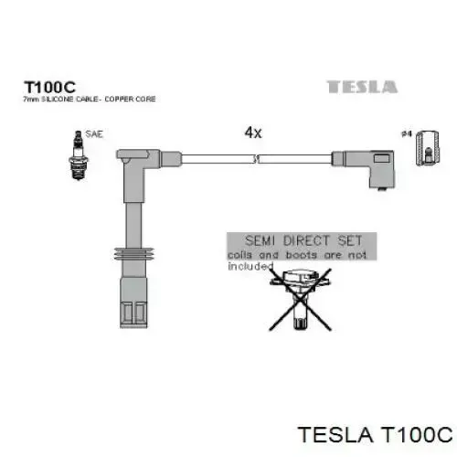 Высоковольтные провода T100C Tesla