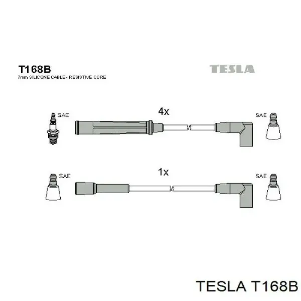 Высоковольтные провода T168B Tesla