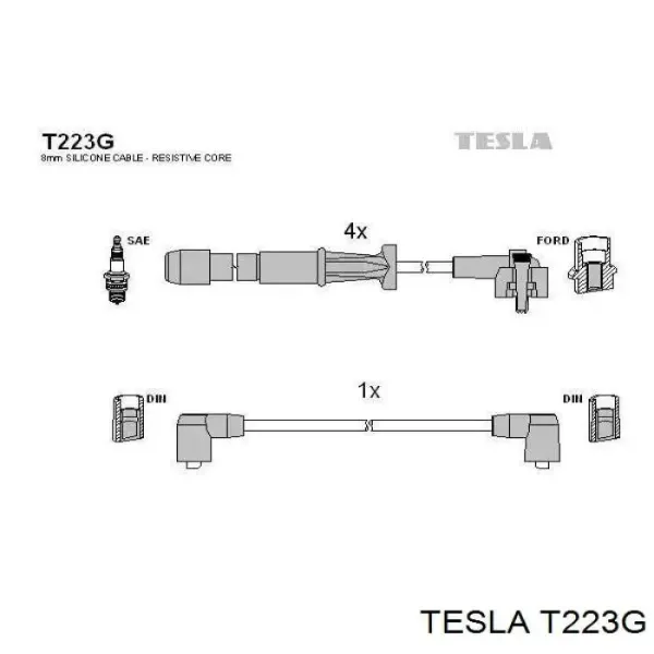Высоковольтные провода T223G Tesla