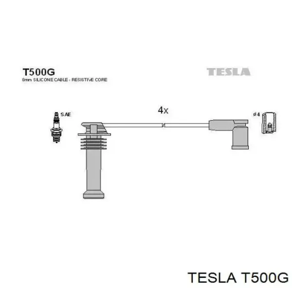 Высоковольтные провода T500G Tesla